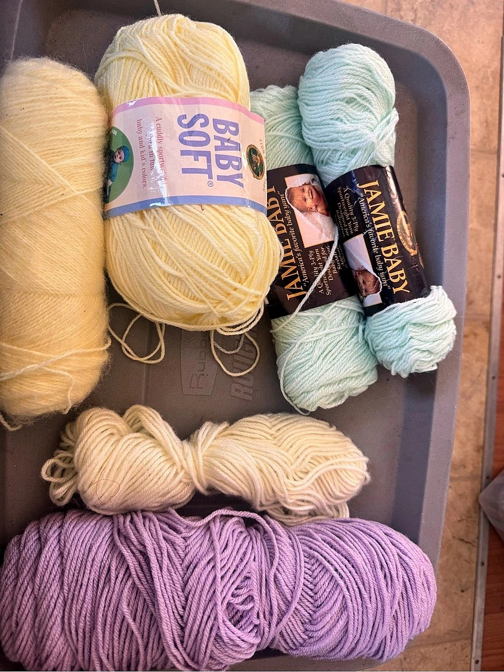 Lion yarn Baby Soft Yarn Skein Lot in Purple & Yellow lion jamie baby